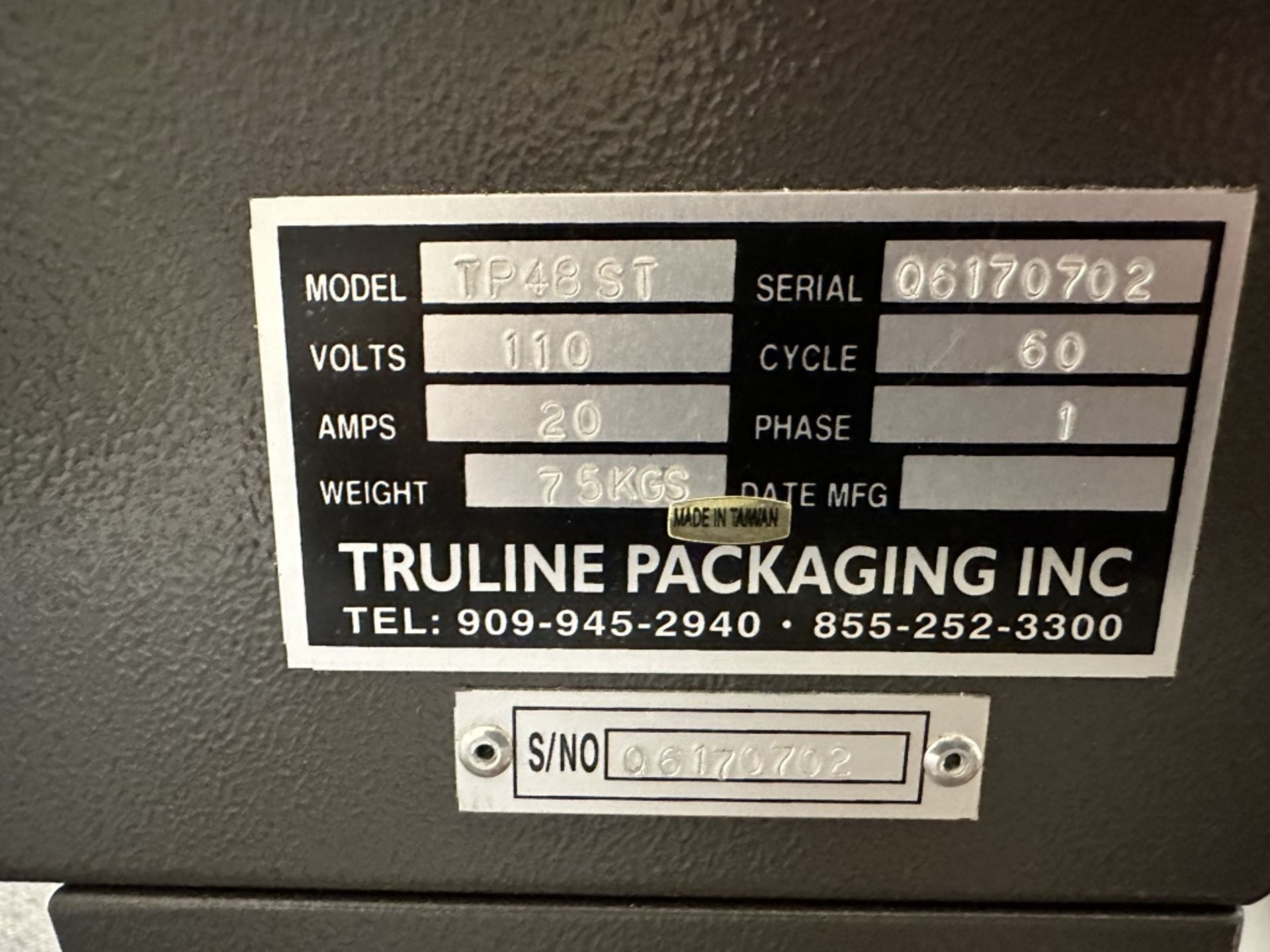 TRULINE PACKING, INC. VACUUM CHAMBER SHRINK WRAPPER, MODEL TP48ST - Image 4 of 4