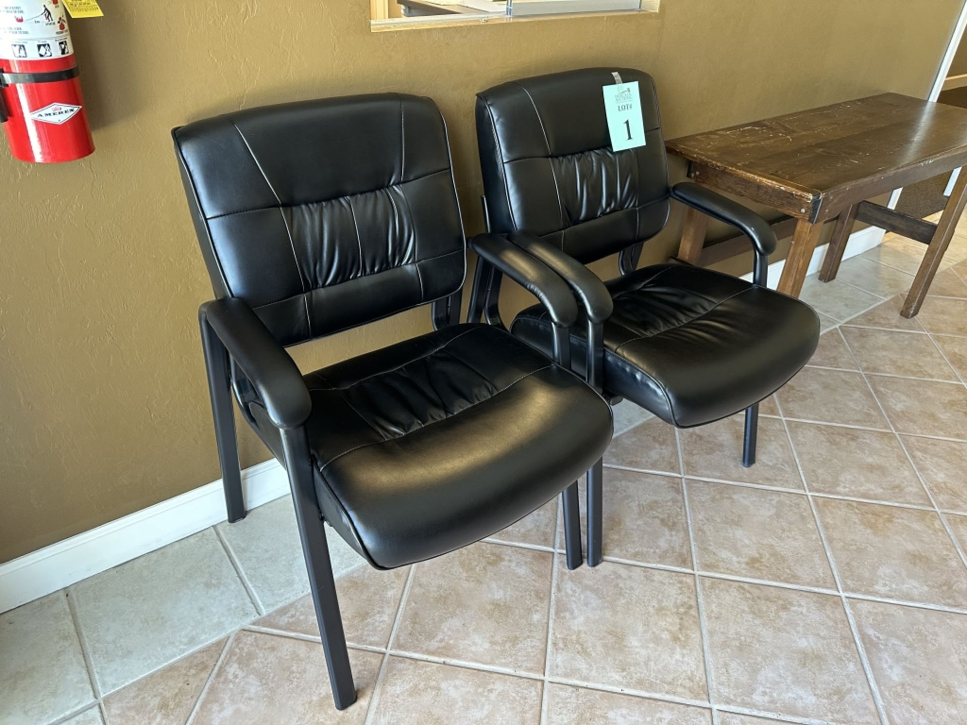 METAL FRAME, FAUX LEATHER CLIENT CHAIRS - Image 2 of 2