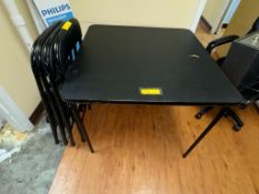 FOLDING TABLE AND (4) FOLDING CHAIRS