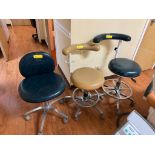 (2) DENTIST STOOLS AND (1) DENTAL ASSISTANT STOOL