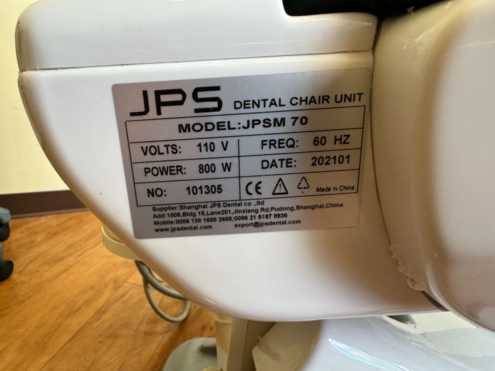 JPS DENTAL CHAIR UNIT MODEL JPSM 70, MFG. 2021 - Image 6 of 7