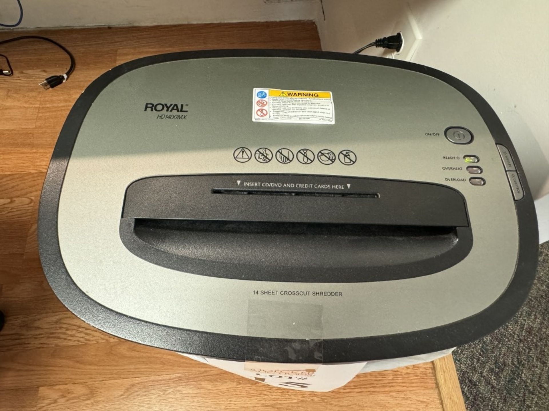 ROYAL CROSSCUT PAPER SHREDDER MODEL: HD1400MX - Image 2 of 2