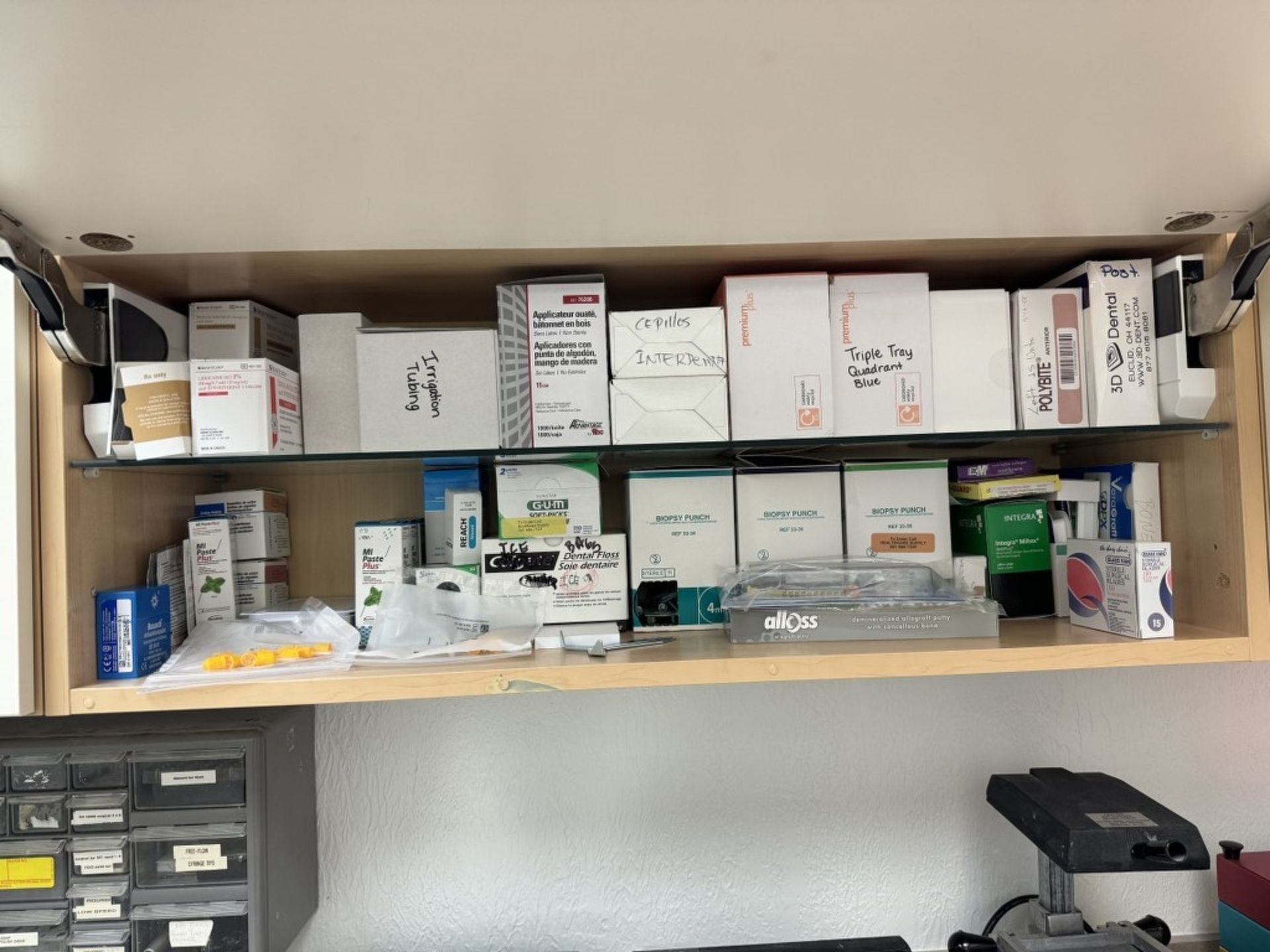 LOT CONSISTING OF DENTAL SUPPLIES IN TWO CABINETS