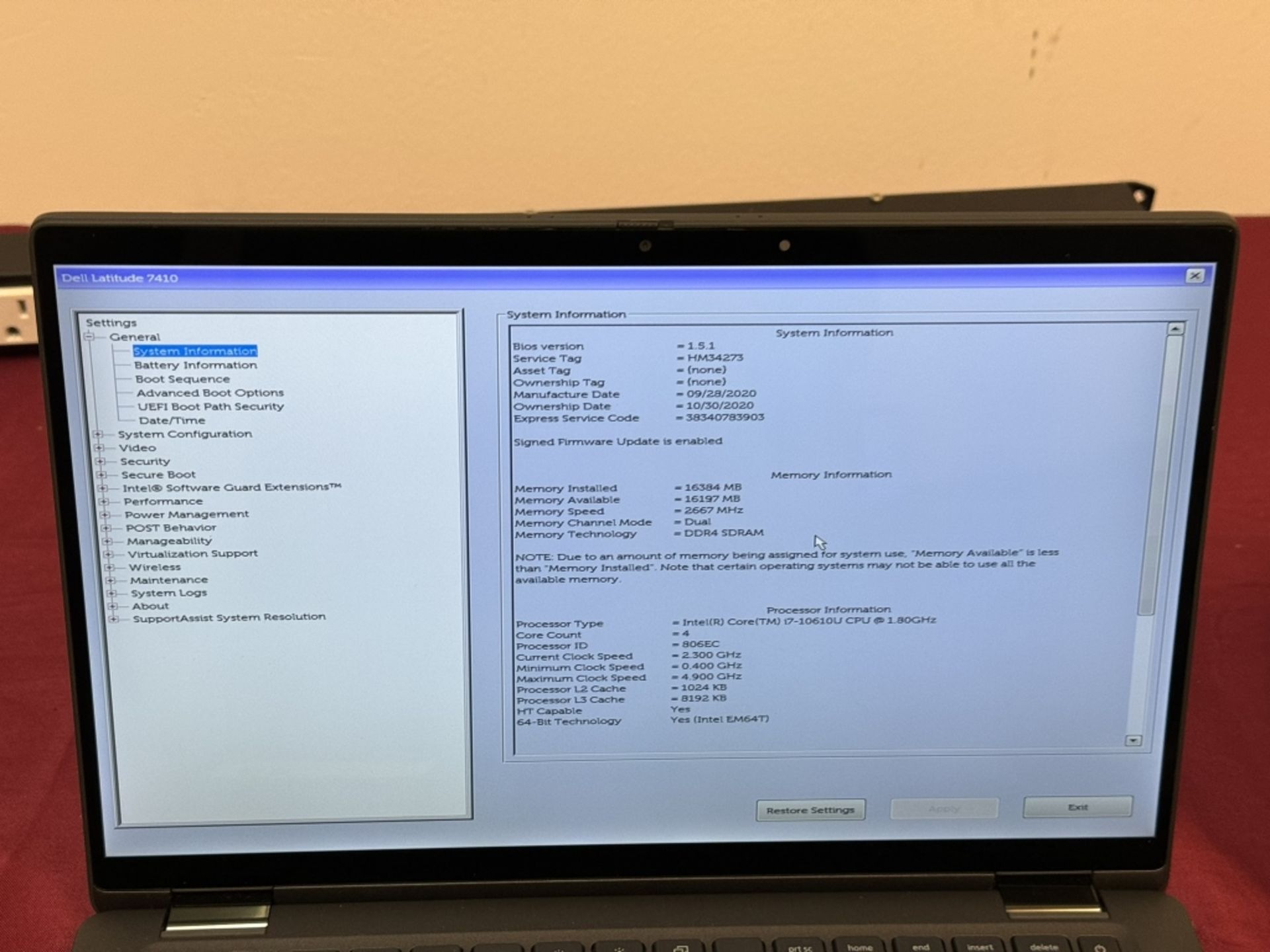 Dell Latitude 7410, i7 10th, 16GB RAM, 512GB SSD - Image 8 of 16