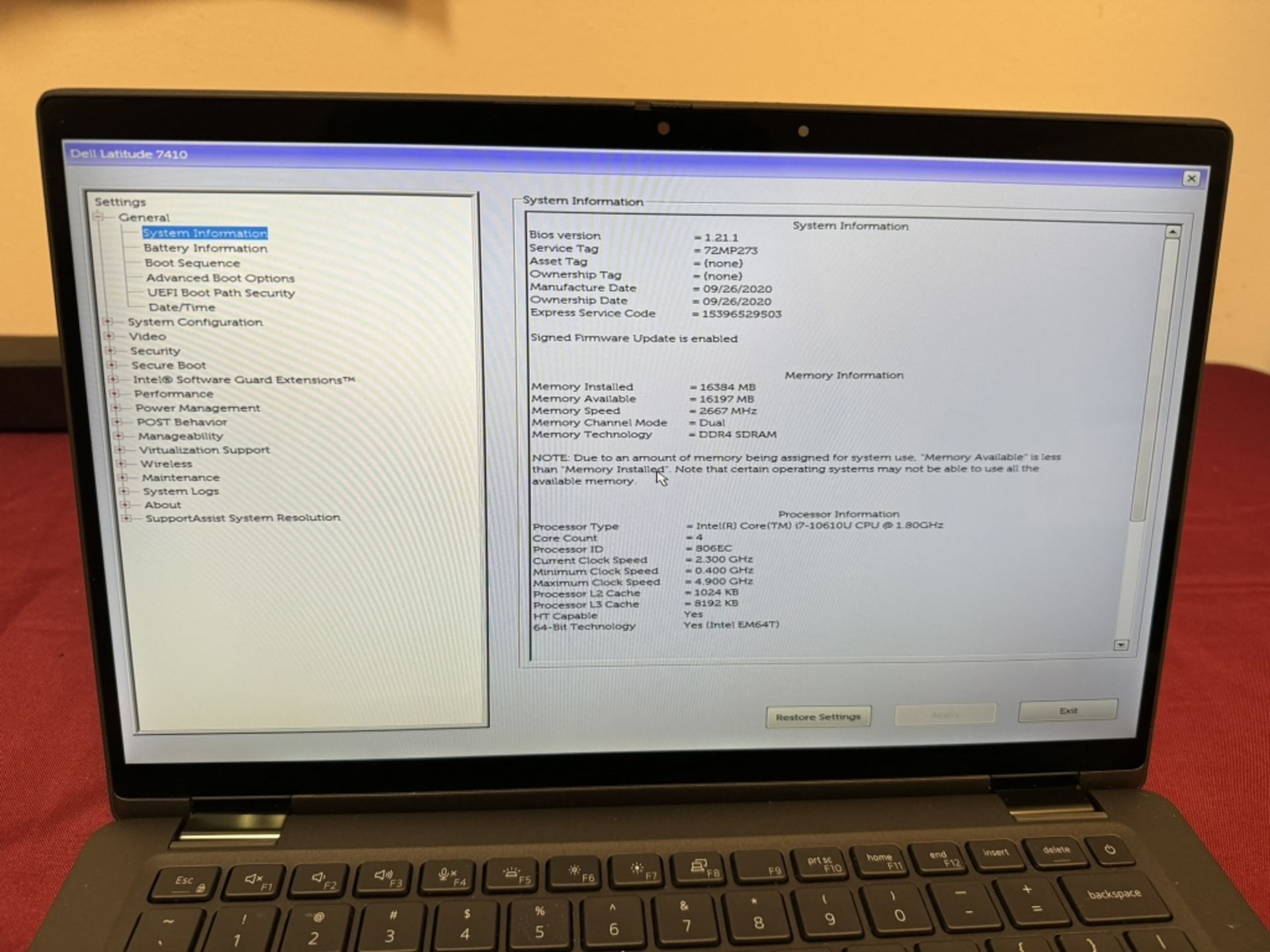 Dell Latitude 7410, i7 10th, 16GB RAM, 512GB SSD - Image 13 of 16