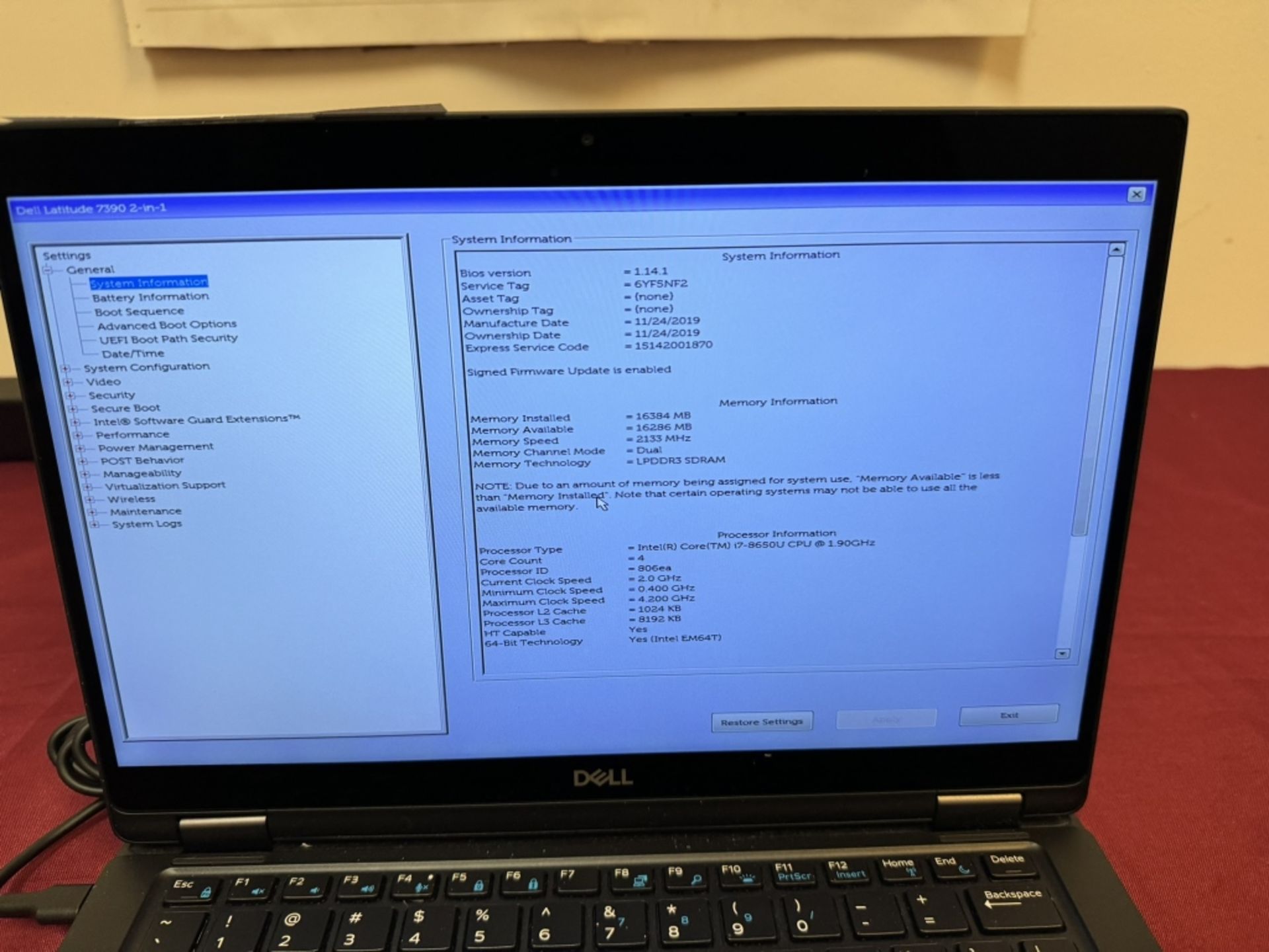 Dell Latitude 7390 Core i7, 8TH 16GB 512GB SSD - Image 3 of 6