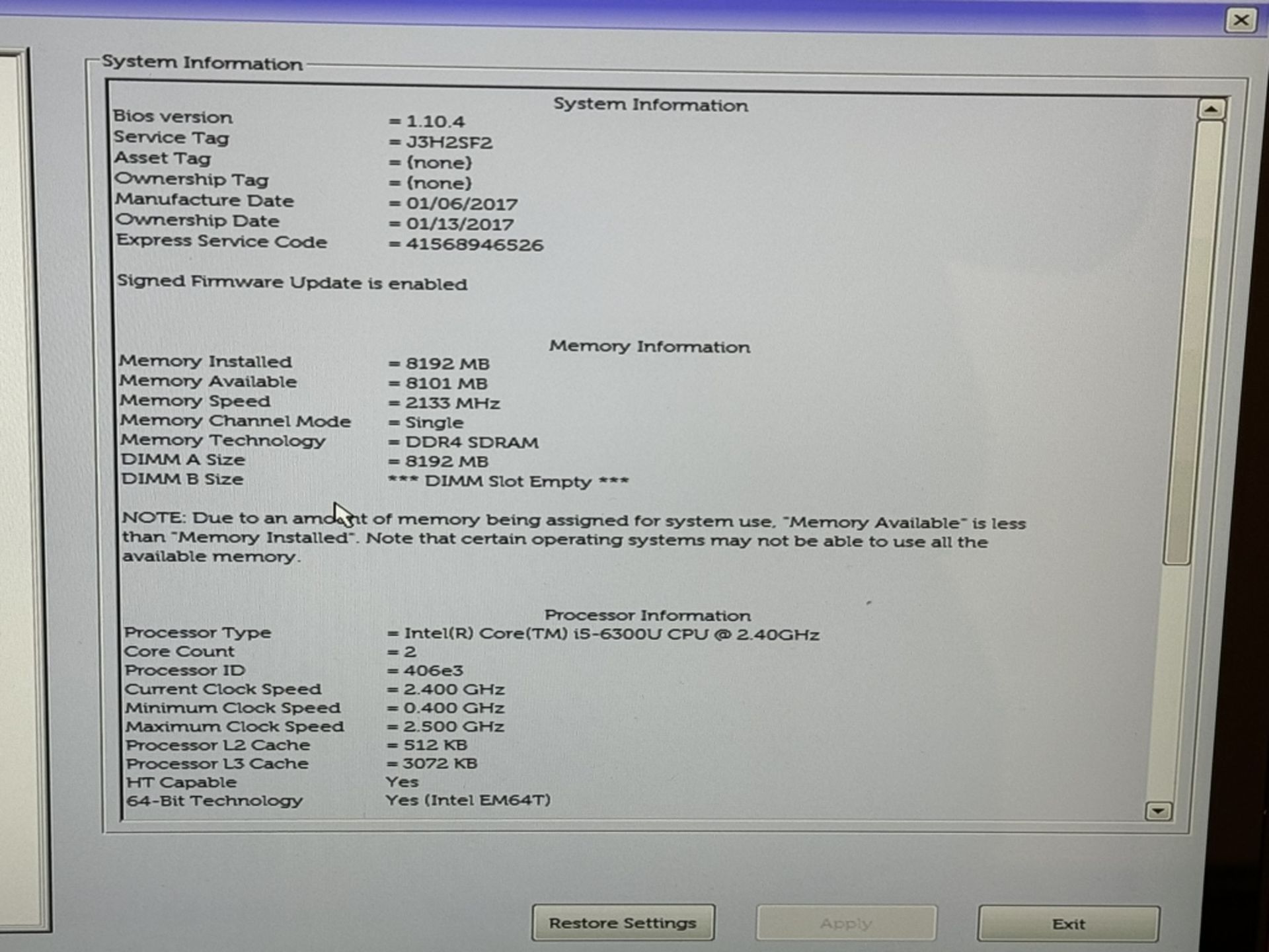 Dell Latitude E7470, Core i5-6300U 8GB Ram, 256SSD - Image 3 of 6