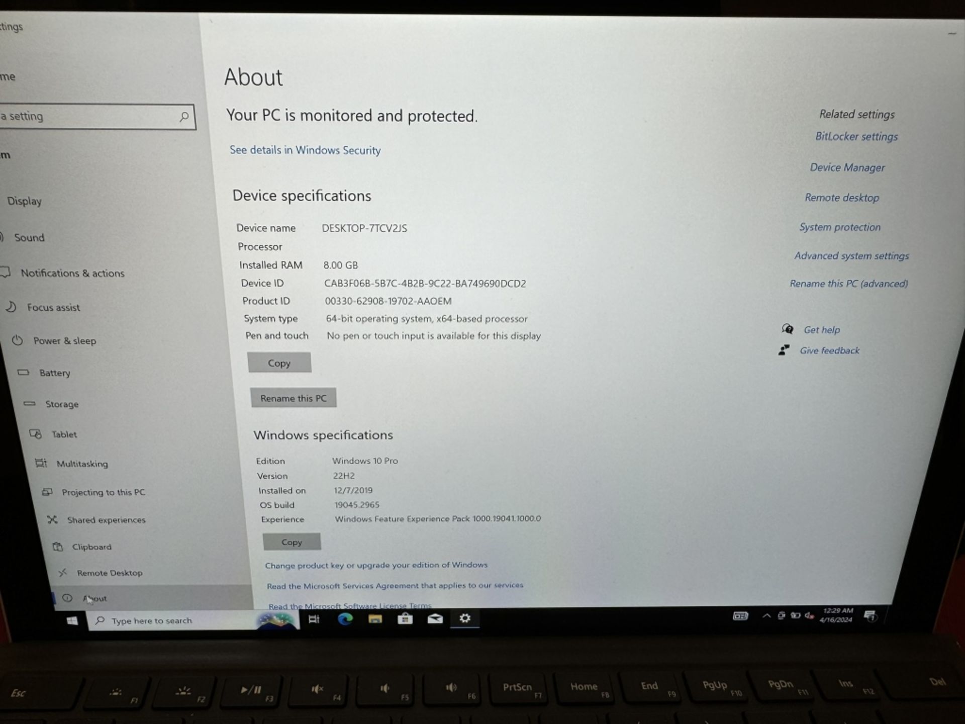 Microsoft Surface Pro 4 Corei7 8GB RAM 256GB SSD - Image 3 of 5