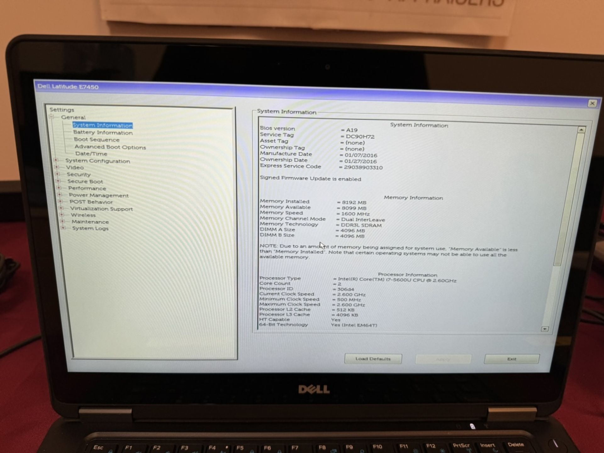 Dell Latitude E7450 14" Core i7,8GB RAM 128GB SSD - Image 8 of 16