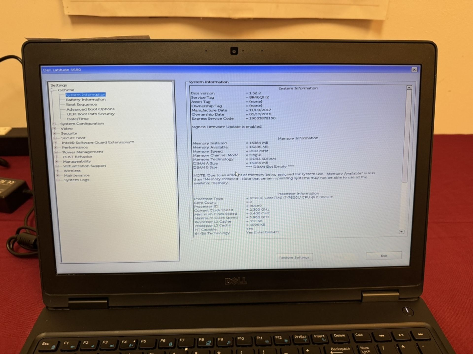 DELL LATITUDE 5580 CORE i7-7th 16GB RAM 512 SSD - Image 2 of 6