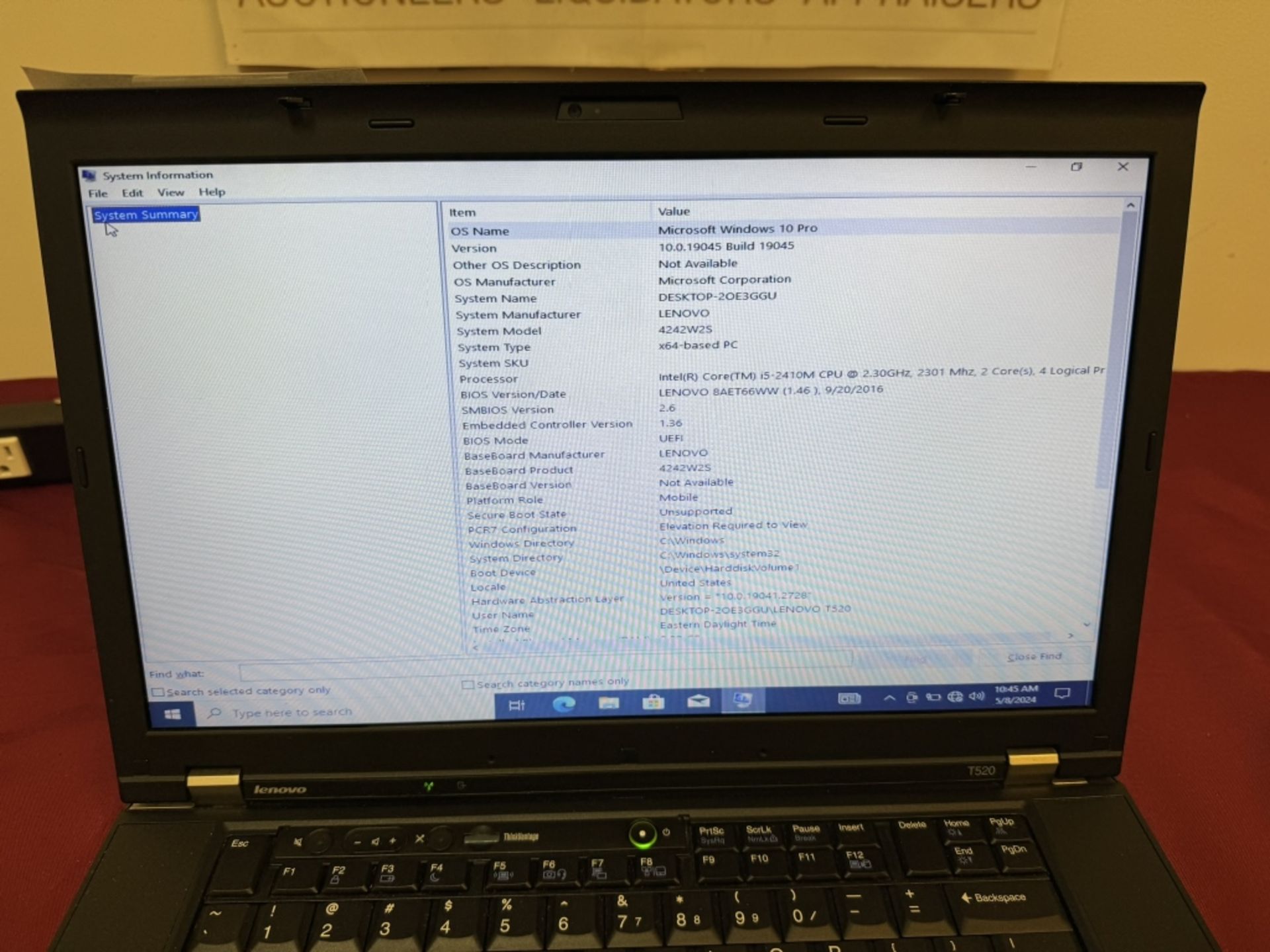 Lenovo ThinkPad T520- Intel Core i5, 8GB, 128 SSD - Image 2 of 6