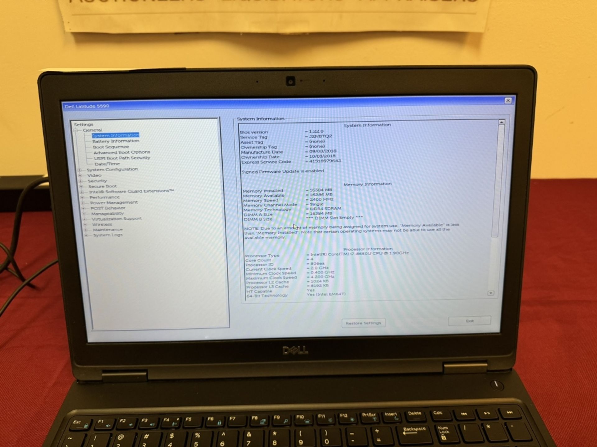 Dell Latitude 5590 Core i7-8th,16GB RAM 1TB SSD - Image 2 of 6