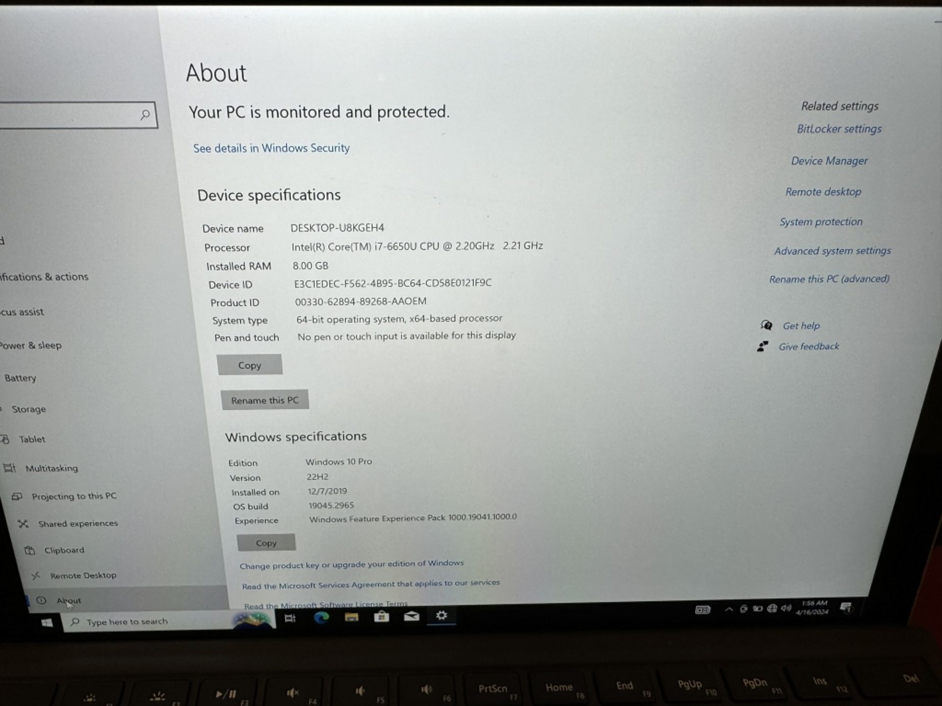 Microsoft Surface Pro 4 Corei7 8GB RAM 256GB SSD - Image 3 of 5