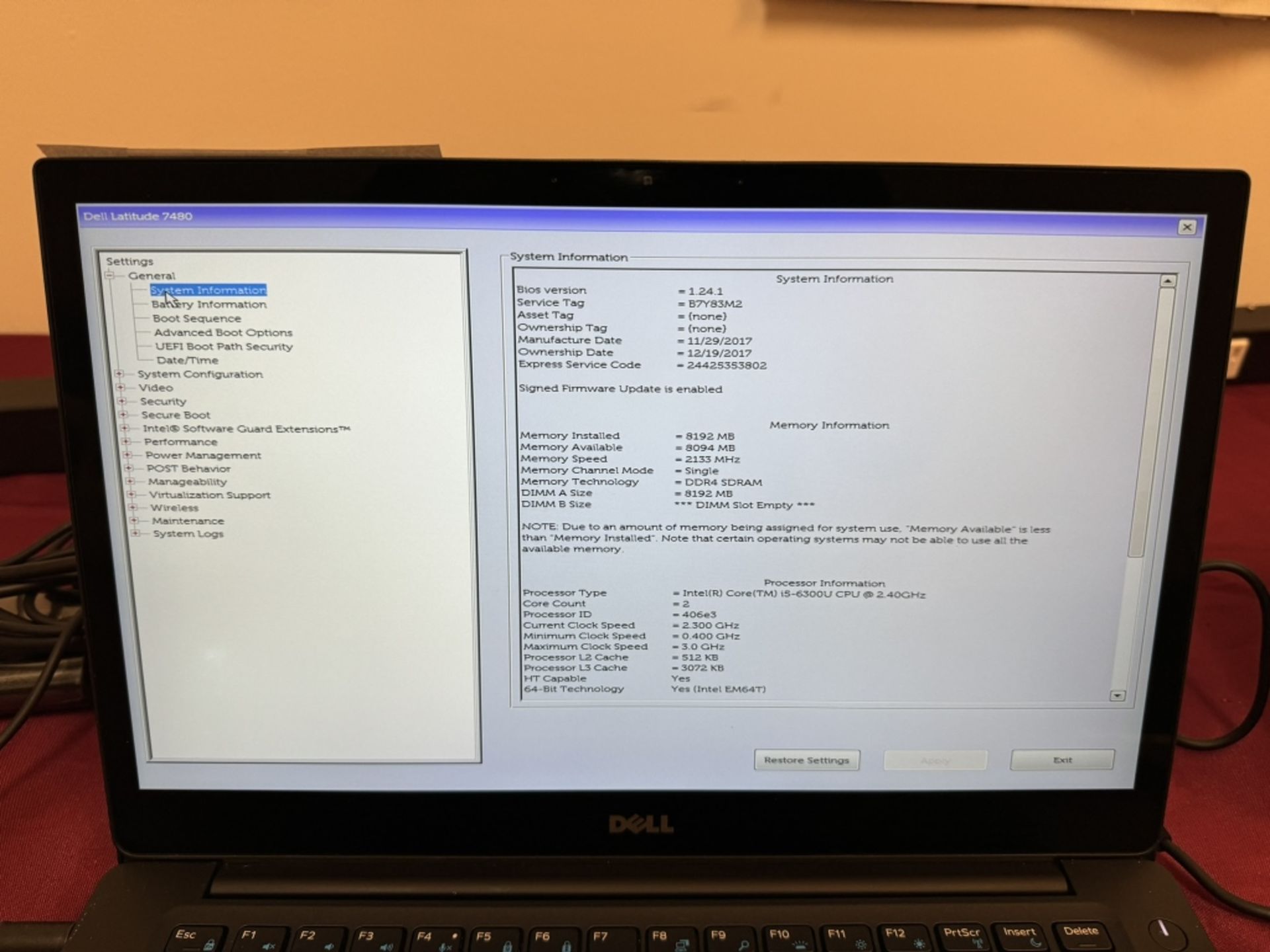 Dell Latitude 7480 Core i5-6th 256GB SSD,8GB RAM - Image 3 of 16