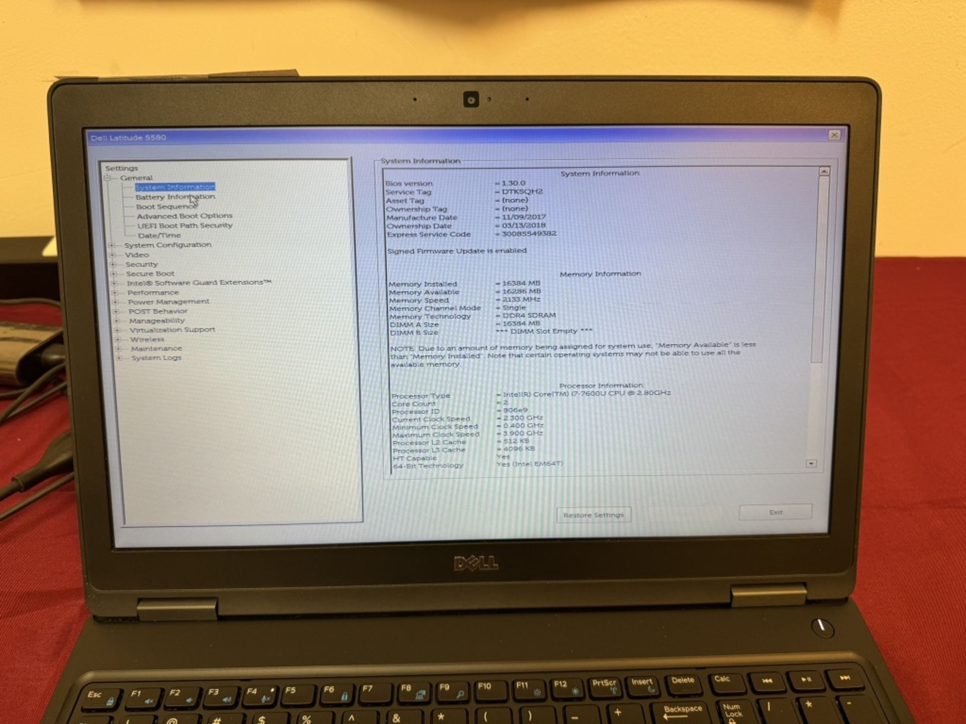 DELL LATITUDE 5580 CORE i7-7th 16GB RAM 256SSD - Image 2 of 7