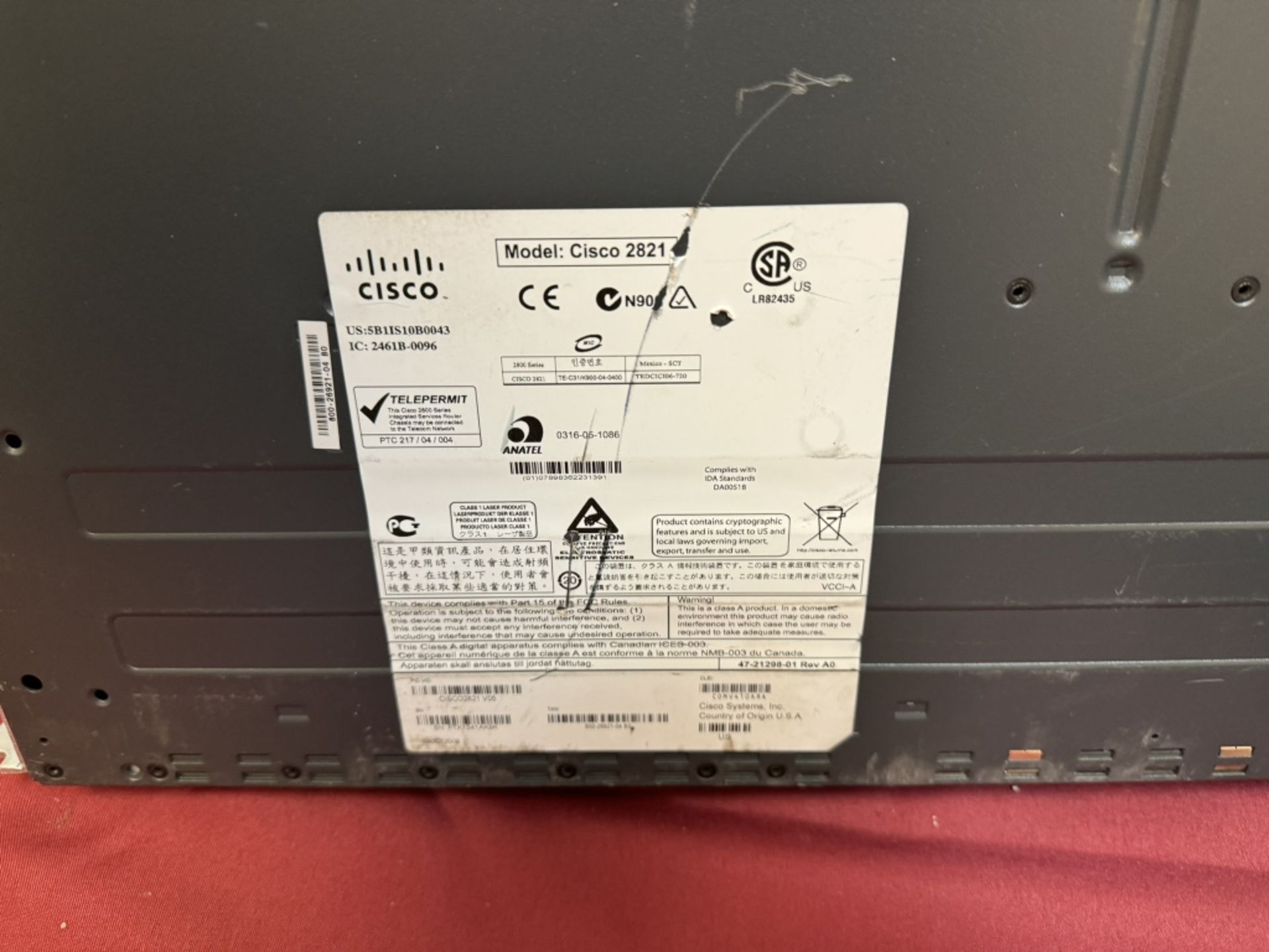 Cisco 2821 Router IOS 15.1, CME 8.5, 1GBD/256F - Image 3 of 9