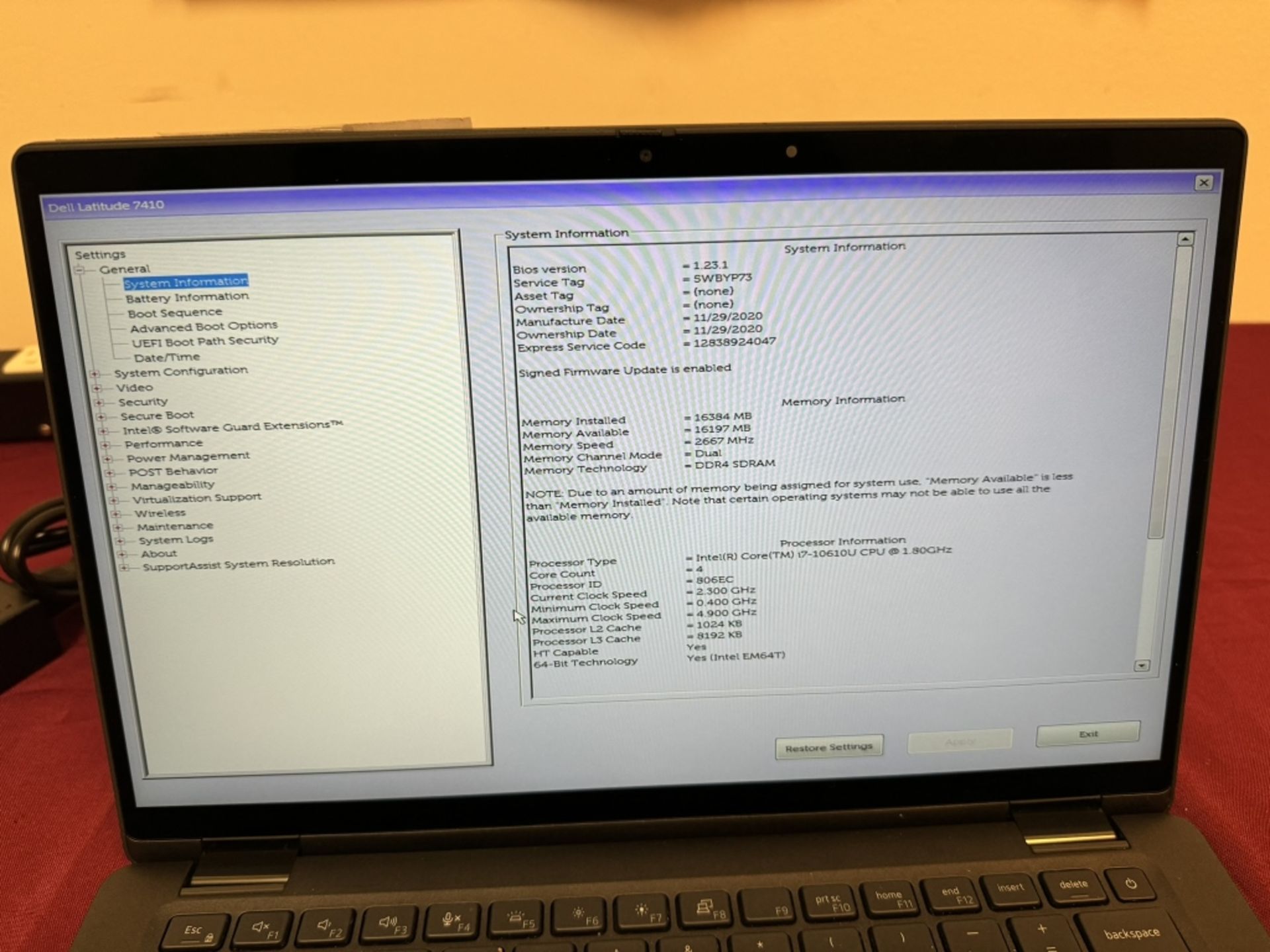 Dell Latitude 7410, i7 10th, 16GB RAM, 512GB SSD - Image 3 of 6