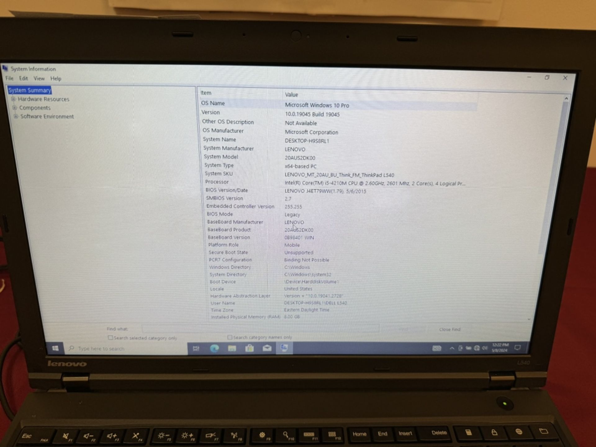 Lenovo ThinkPad L540 15.6" i5-5th,8GB RAM 256GB - Image 3 of 6
