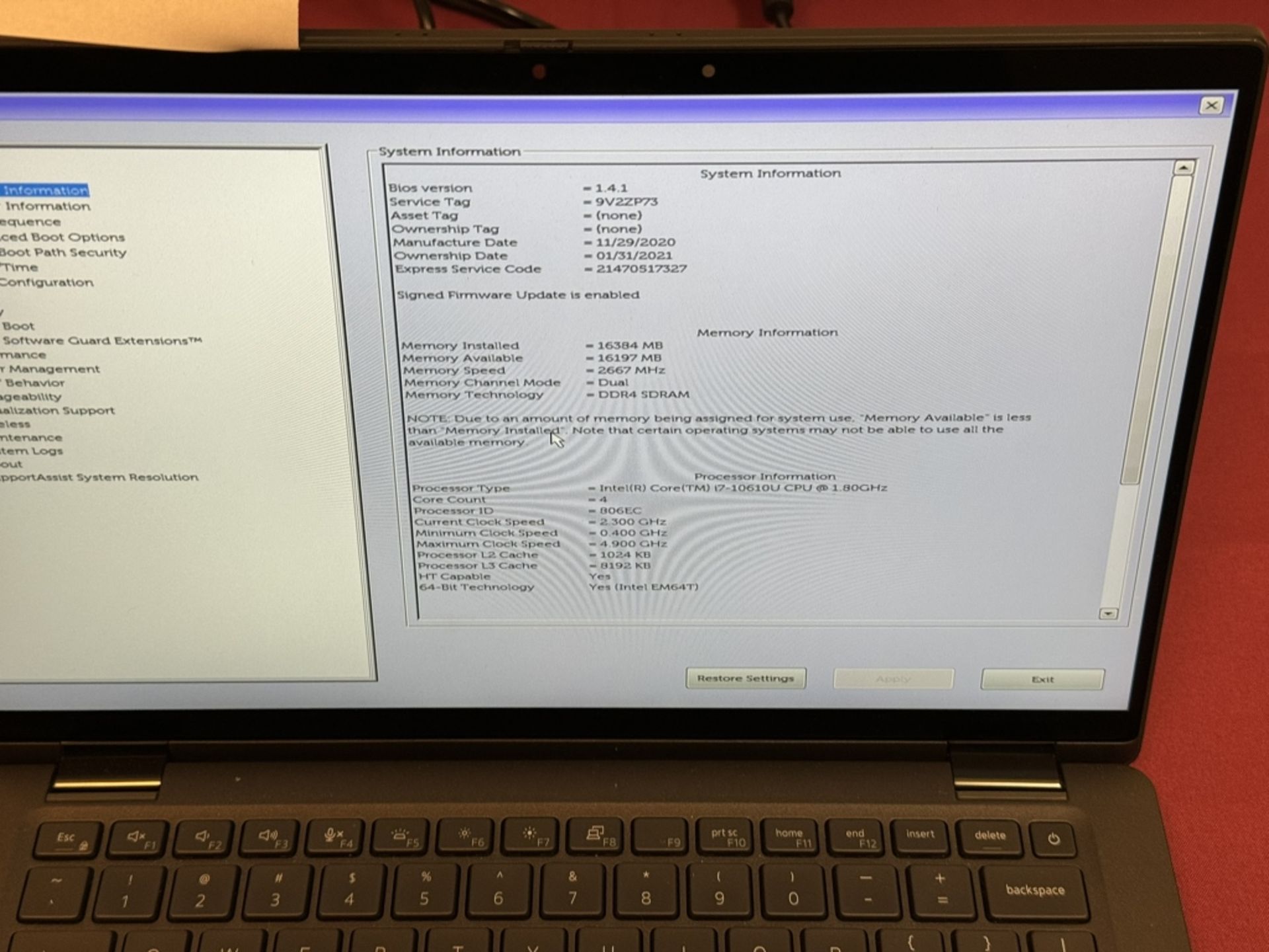 Dell Latitude 7410 , i7 10th, 16GB RAM, 512GB SSD - Image 3 of 6