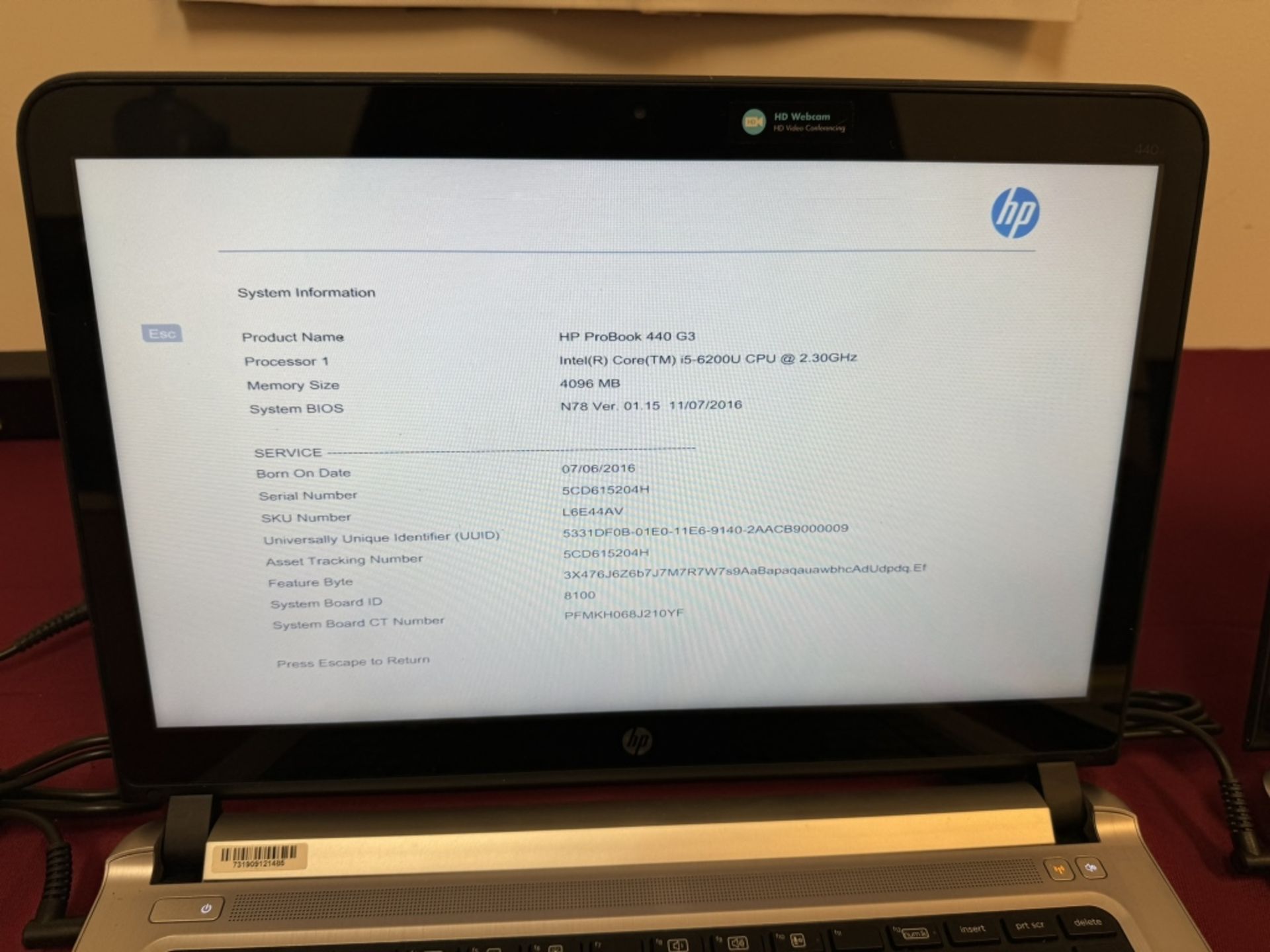 HP ProBook 440 Core i5 6th 4GB 500GB Touch - Image 8 of 16