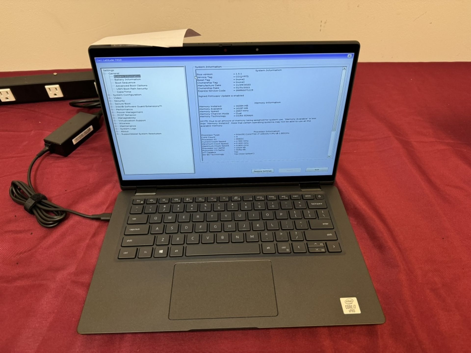 Dell Latitude 7410, i7 10th, 16GB RAM, 512GB SSD - Image 2 of 6