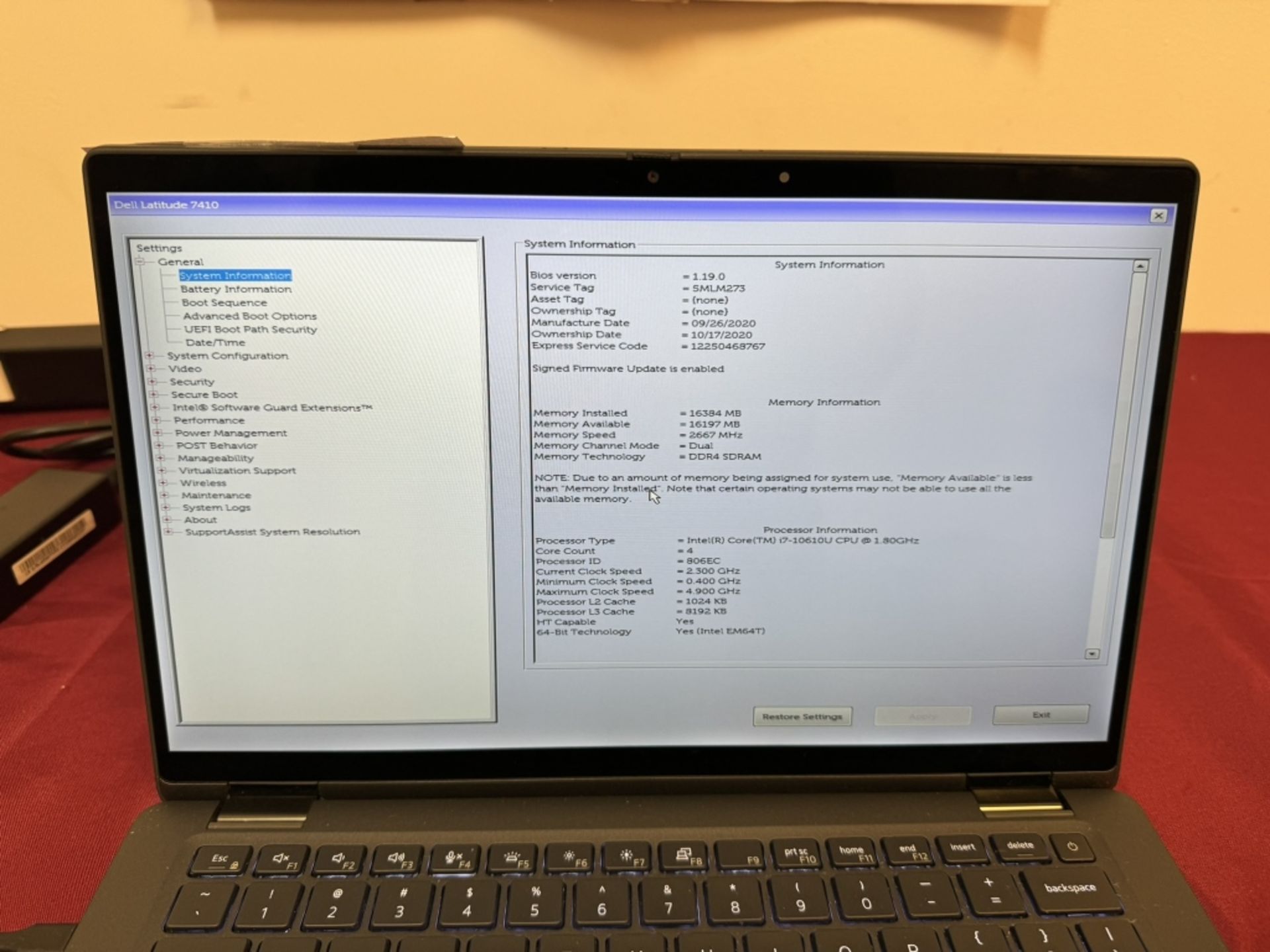 Dell Latitude 7410, i7 10th, 16GB RAM, 512GB SSD - Image 3 of 6