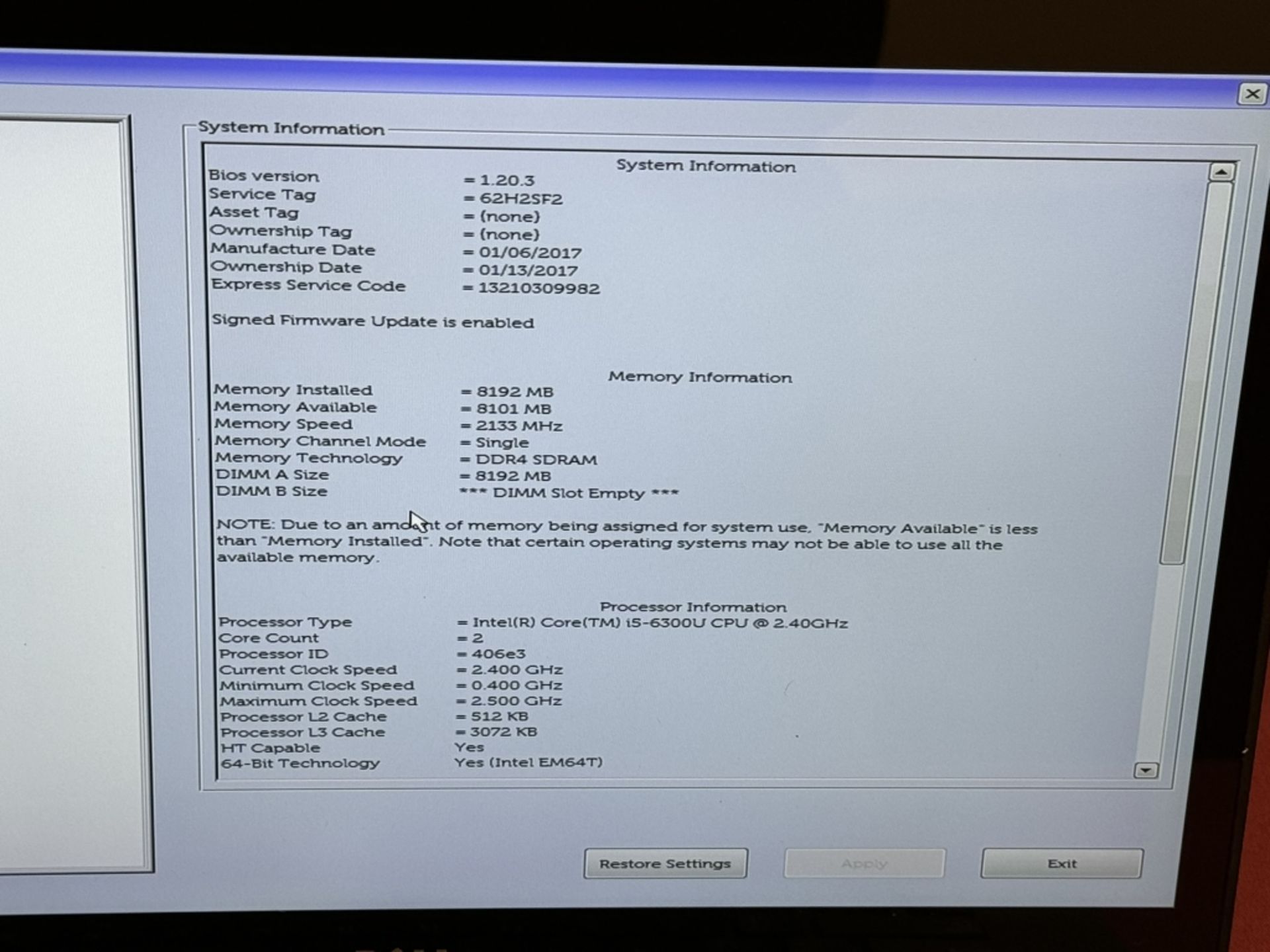 Dell Latitude E7470, Core i5-6300U 8GB Ram, 256SSD - Image 3 of 6