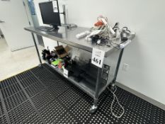 STAINLESS STEEL 6' TABLE ON CASTERS