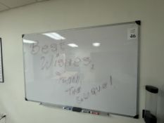 LARGE DRY ERASE BOARD, MEASURING 7' DIAGONAL