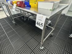 STAINLESS STEEL 6' TABLE ON CASTERS