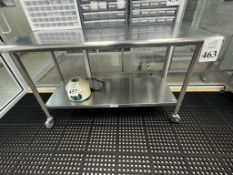 STAINLESS STEEL 5' TABLE ON CASTERS