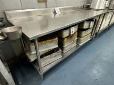 STAINLESS STEEL PREP TABLE WITH BOTTOM SHELF