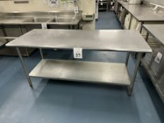 STAINLESS STEEL PREP TABLE WITH BOTTOM SHELF