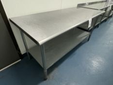 STAINLESS STEEL PREP TABLE WITH BOTTOM SHELF
