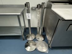 LOT CONSISTING OF (4) CHROME STANCHIONS