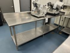 STAINLESS STEEL PREP TABLE WITH BOTTOM SHELF