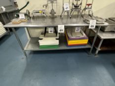 STAINLESS STEEL PREP TABLE WITH BOTTOM SHELF