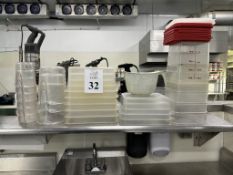 LOT CONSISTING OF ASSORTED SIZE PLASTIC CONTAINERS