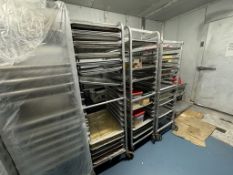 ALUMINUM SHEET PAN RACKS IN COOLER WITH PANS