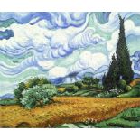 Vincent Van Gogh "Wheat Field with Cypresses, 1889" Oil Painting