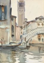 John Singer Sargent "A Bridge and Campanile, Venice" Offset Lithograph