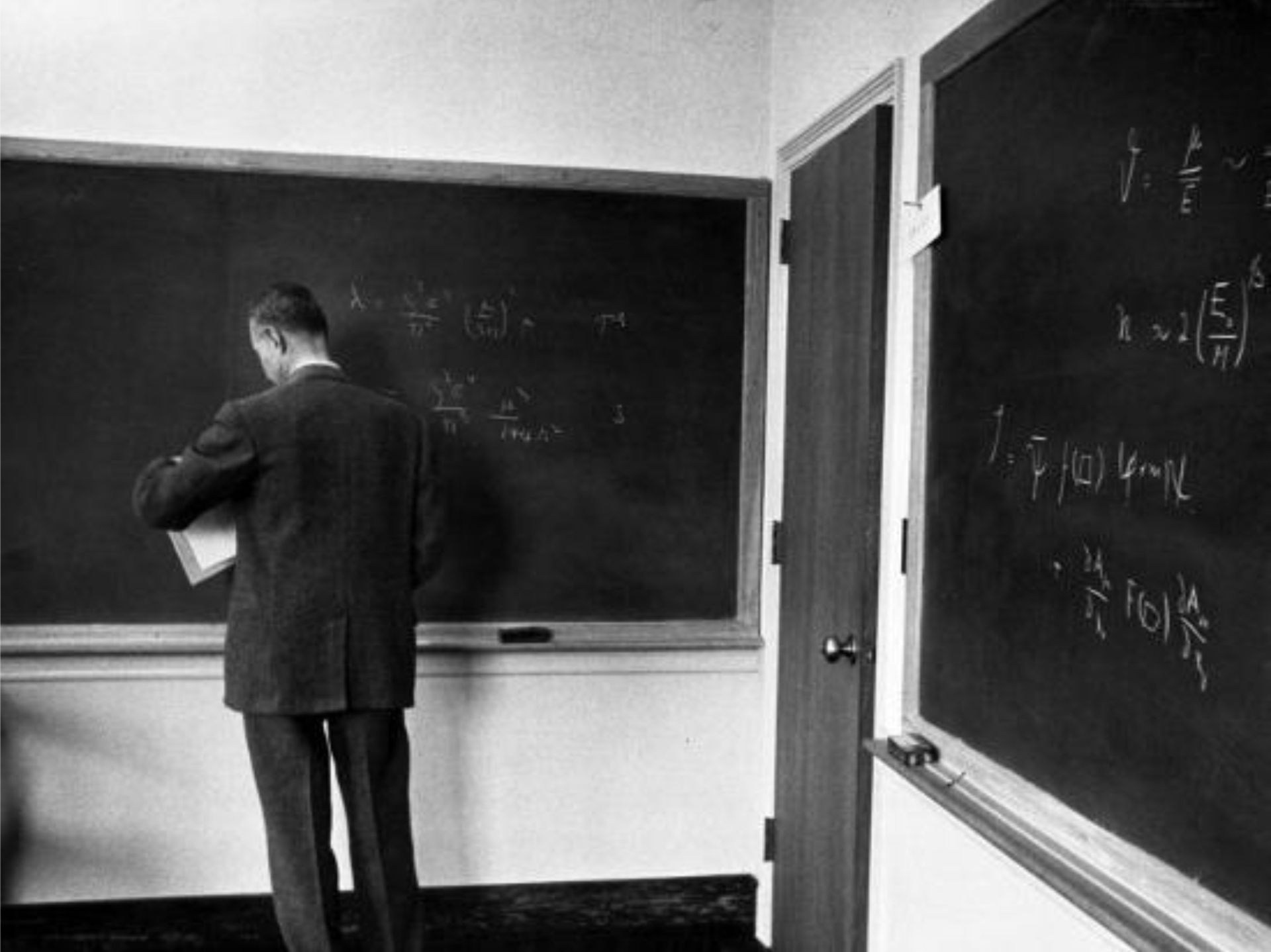 Robert Oppenheimer "Physics on Blackboard" Photo Print