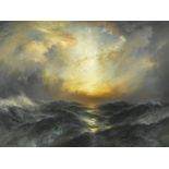 Thomas Moran "Sunset at Sea, 1906" Offset Lithograph