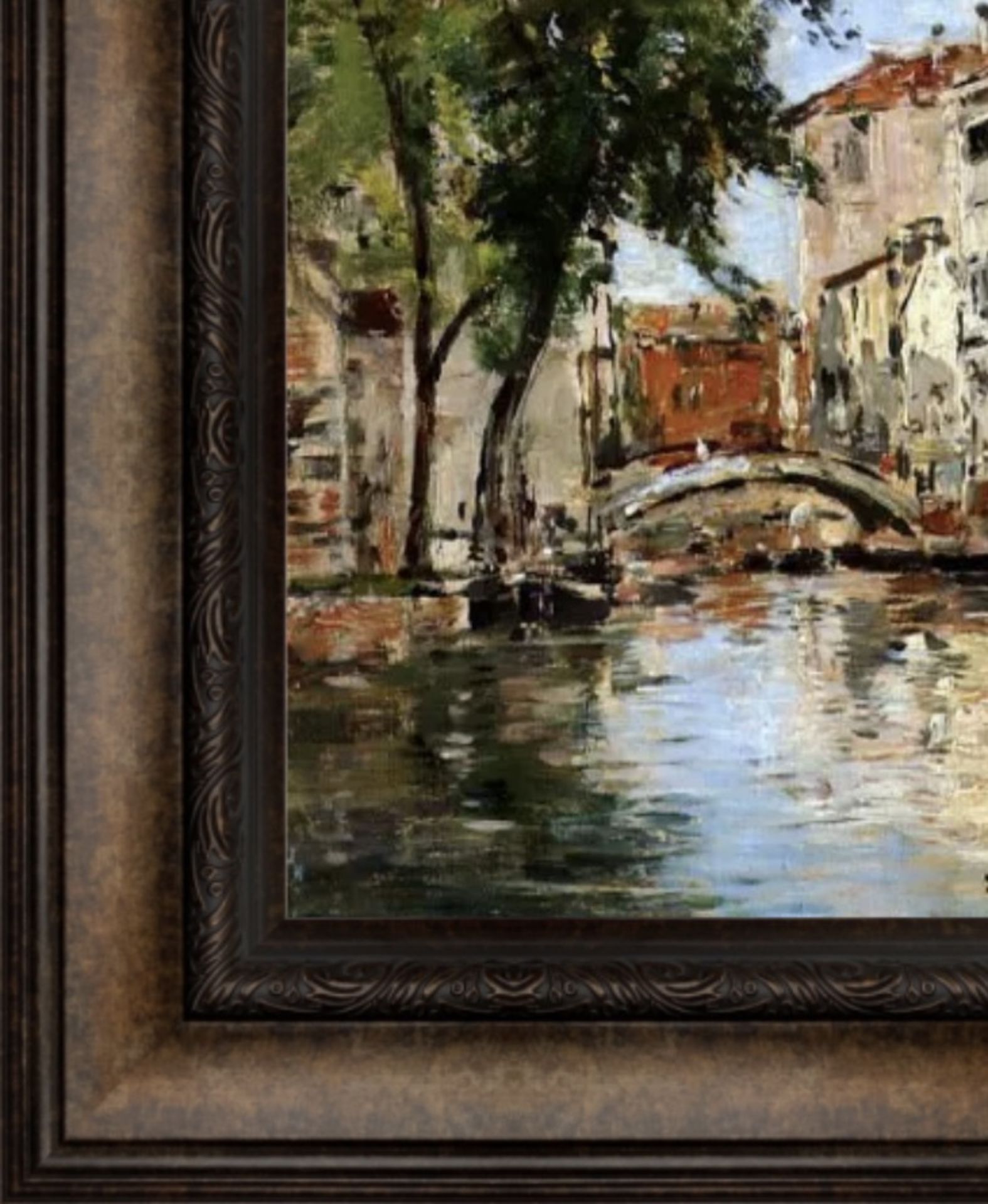 Eugene Boudin "Small Canal in Venice" Painting - Image 5 of 5