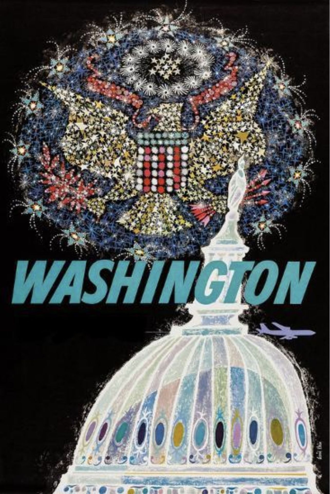 David Klein "Washington" TWA Travel Poster