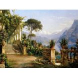 Carl Frederic Aagaard "Lodge on Lake Como" Oil Painting