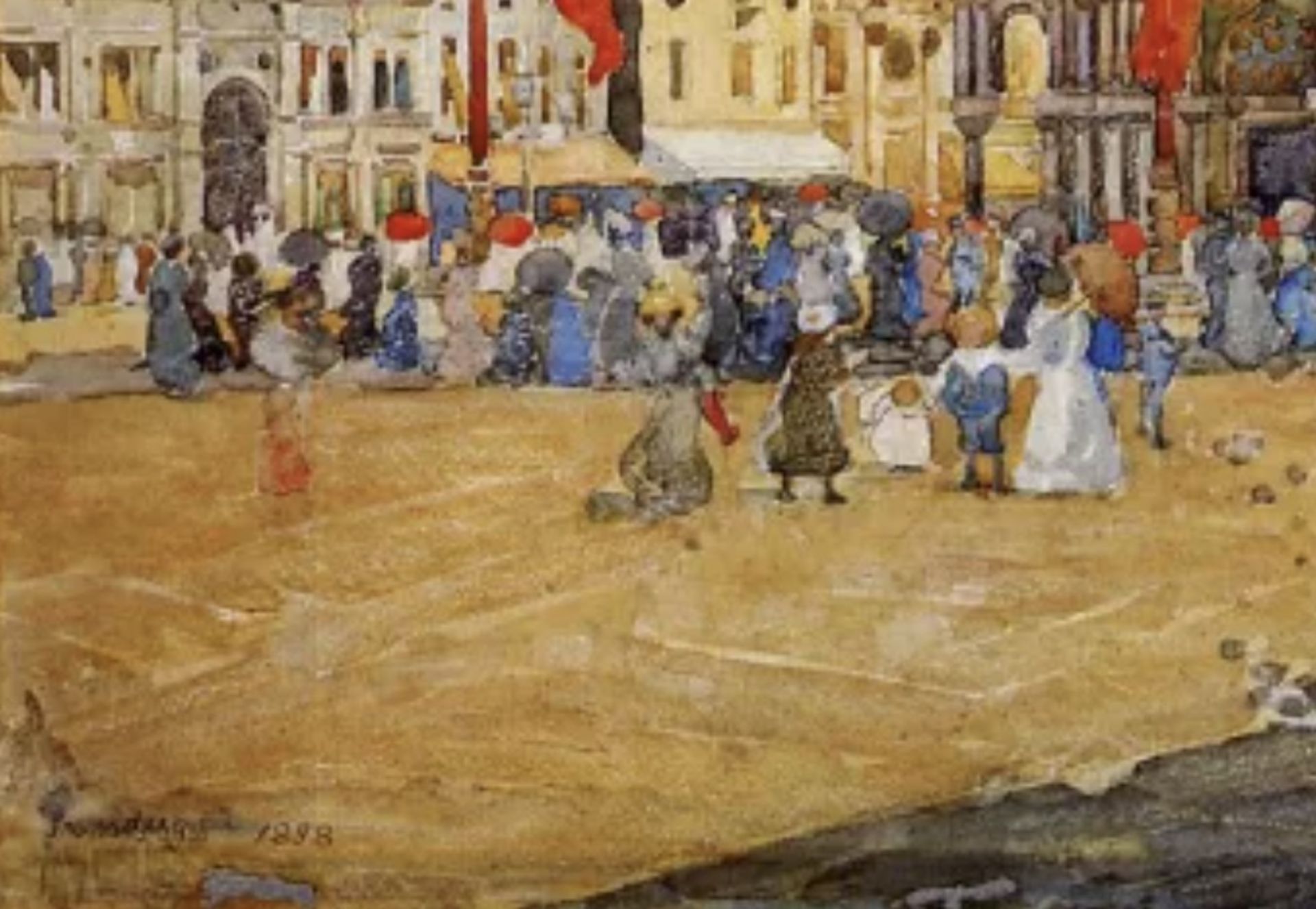 Maurice Brazil Prendergast "St. Marks, Vencie" Painting - Image 5 of 5