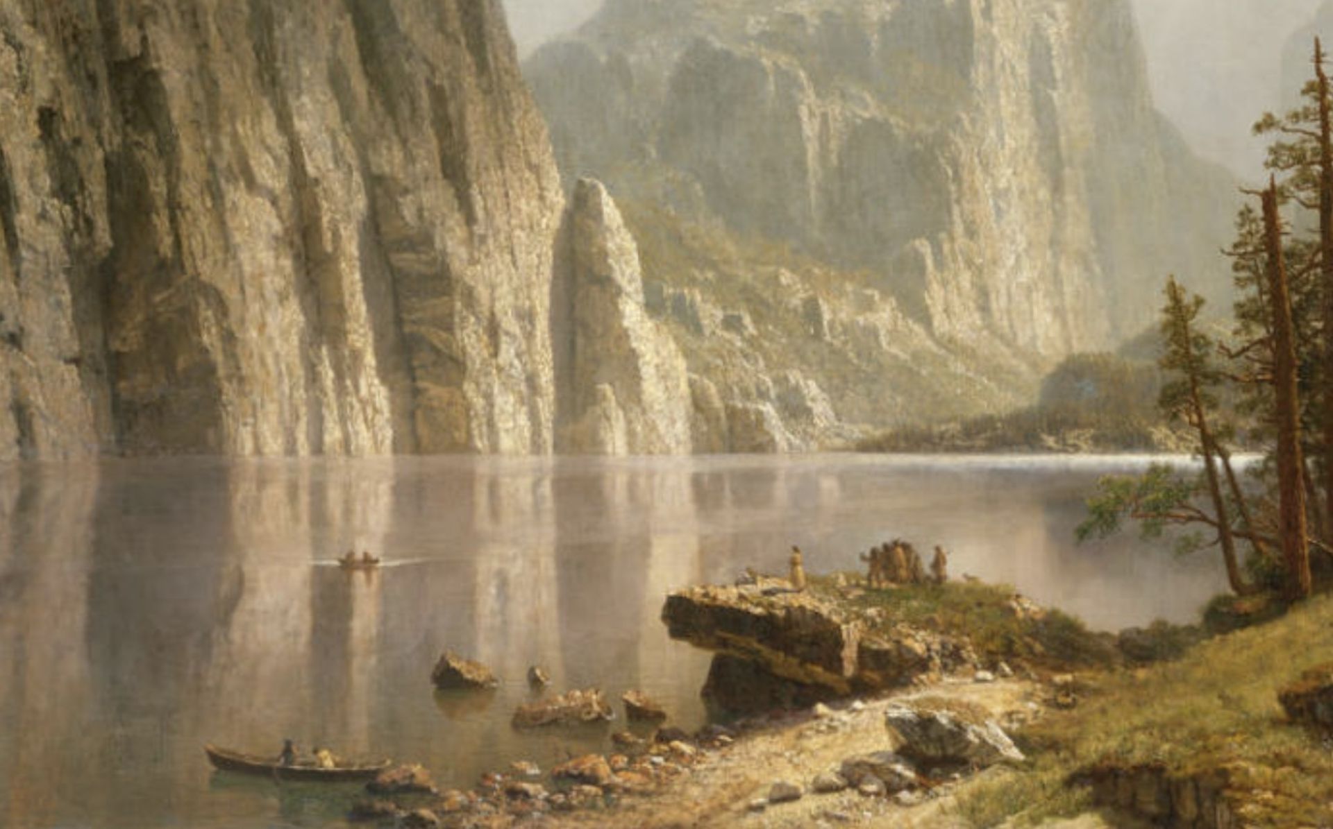 Albert Bierstadt "Merced River, Yosemite Valley, 1866" Offset Lithograph - Bild 5 aus 5