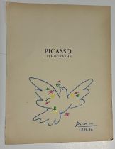 Pablo Picasso original Crayon Drawing Dove