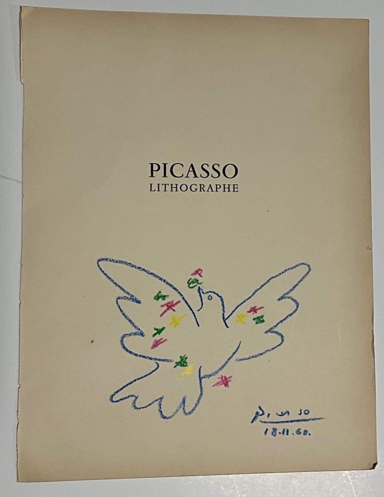 Pablo Picasso original Crayon Drawing Dove